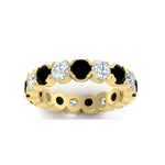 Load image into Gallery viewer, 4.25-carat-round-diamond-and-black-diamond-bezel-droplet-wedding-band-in-yellow-gold-FD8072ROBGBLACKANGLE5-4.25CT-NL-YG?v=1751956674