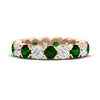 Load image into Gallery viewer, 4.25-carat-round-diamond-and-emerald-bezel-droplet-wedding-band-in-rose-gold-FD8072ROBGEMGR-4.25CT-NL-RG?v=1751956667