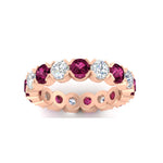Load image into Gallery viewer, 4.25-carat-round-diamond-and-pink-sapphire-bezel-droplet-wedding-band-in-rose-gold-FD8072ROBGSADRPIANGLE5-4.25CT-NL-RG?v=1751956667