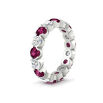 Load image into Gallery viewer, 4.25-carat-round-diamond-and-pink-sapphire-bezel-droplet-wedding-band-in-white-gold-FD8072ROBGSADRPIANGLE2-4.25CT-NL-WG?v=1751956670