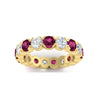 Load image into Gallery viewer, 4.25-carat-round-diamond-and-pink-sapphire-bezel-droplet-wedding-band-in-yellow-gold-FD8072ROBGSADRPIANGLE5-4.25CT-NL-YG?v=1751956673