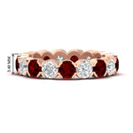 Load image into Gallery viewer, 4.25-carat-round-diamond-and-ruby-bezel-droplet-wedding-band-in-rose-gold-FD8072ROBGRUDR-4.25CT-NL-RG-HW?v=1751956668