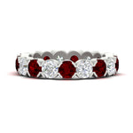 Load image into Gallery viewer, 4.25-carat-round-diamond-and-ruby-bezel-droplet-wedding-band-in-white-gold-FD8072ROBGRUDR-4.25CT-NL-WG?v=1751956671