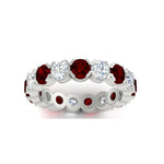 Load image into Gallery viewer, 4.25-carat-round-diamond-and-ruby-bezel-droplet-wedding-band-in-white-gold-FD8072ROBGRUDRANGLE5-4.25CT-NL-WG?v=1751956671