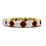 Load image into Gallery viewer, 4.25-carat-round-diamond-and-ruby-bezel-droplet-wedding-band-in-yellow-gold-FD8072ROBGRUDR-4.25CT-NL-YG-HW?v=1751956674