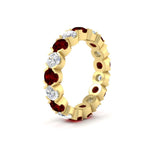 Load image into Gallery viewer, 4.25-carat-round-diamond-and-ruby-bezel-droplet-wedding-band-in-yellow-gold-FD8072ROBGRUDRANGLE2-4.25CT-NL-YG?v=1751956674