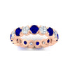 Load image into Gallery viewer, 4.25-carat-round-diamond-and-sapphire-bezel-droplet-wedding-band-in-rose-gold-FD8072ROBGSABLANGLE5-4.25CT-NL-RG?v=1751956666