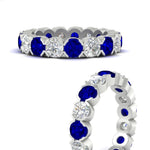 Load image into Gallery viewer, 4.25-carat-round-diamond-and-sapphire-bezel-droplet-wedding-band-in-white-gold-FD8072ROBGSABLANGLE3-4.25CT-NL-WG?v=1751956670