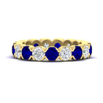 Load image into Gallery viewer, 4.25-carat-round-diamond-and-sapphire-bezel-droplet-wedding-band-in-yellow-gold-FD8072ROBGSABL-4.25CT-NL-YG?v=1751956672