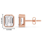 Load image into Gallery viewer, Stud Earring Emerald Diamond Bezel