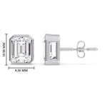 Load image into Gallery viewer, Stud Earring Emerald Diamond Bezel