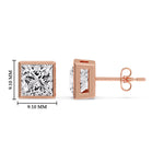 Load image into Gallery viewer, Stylish Princess Bezel Diamond Studs