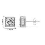 Load image into Gallery viewer, Stylish Princess Bezel Diamond Studs