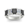 Load image into Gallery viewer, 5-carat-emerald-cut-5-stone-black-diamond-wedding-band-in-white-gold-fdwb8008emblackangle5-5.00ct-nl-wg