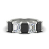 Load image into Gallery viewer, 5-carat-emerald-cut-5-stone-black-diamond-wedding-band-in-white-gold-fdwb8008emblacksleep-5.00ct-nl-wg