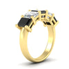 Load image into Gallery viewer, 5-carat-emerald-cut-5-stone-black-diamond-wedding-band-in-yellow-gold-fdwb8008emblackangle2-5.00ct-nl-yg