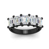 Load image into Gallery viewer, 5-carat-emerald-cut-5-stone-diamond-wedding-band-in-black-gold-fdwb8008emangle5-5.00ct-nl-bg