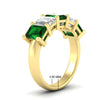 Load image into Gallery viewer, 5-carat-emerald-cut-5-stone-emerald-wedding-band-in-yellow-gold-fdwb8008emgemgrangle2-5.00ct-nl-yg-hw