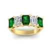 Load image into Gallery viewer, 5-carat-emerald-cut-5-stone-emerald-wedding-band-in-yellow-gold-fdwb8008emgemgrangle5-5.00ct-nl-yg