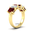 Load image into Gallery viewer, 5-carat-emerald-cut-5-stone-ruby-wedding-band-in-yellow-gold-fdwb8008emgrudrangle2-5.00ct-nl-yg-hw