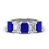Load image into Gallery viewer, 5-carat-emerald-cut-5-stone-sapphire-wedding-band-in-white-gold-fdwb8008emgsablsleep-5.00ct-nl-wg