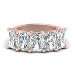 Load image into Gallery viewer, 5-carat-five-stone-diamond-radiant-cut-wedding-band-in-rose-gold-FD8008RAB-5.00CT-NL-RG.jpg