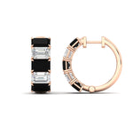 Load image into Gallery viewer, 5-carat-five-stone-emerald-cut-black-diamond-hoop-earrings-in-rose-gold-fdear11542emgblackangle2-nl-rg.jpg?v=1764919087
