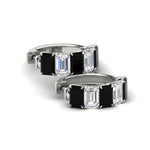 Load image into Gallery viewer, 5-carat-five-stone-emerald-cut-black-diamond-hoop-earrings-in-white-gold-fdear11542emgblack-nl-wg.jpg?v=1764919087