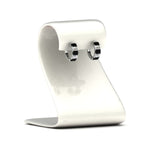 Load image into Gallery viewer, 5-carat-five-stone-emerald-cut-black-diamond-hoop-earrings-in-white-gold-fdear11542emgblackstand-nl-wg.jpg?v=1764919087