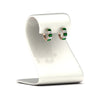 Load image into Gallery viewer, 5-carat-five-stone-emerald-cut-emerald-hoop-earrings-in-rose-gold-fdear11542emgemgrstand-nl-rg.jpg?v=1764918849