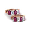 Load image into Gallery viewer, 5-carat-five-stone-emerald-cut-pink-sapphire-hoop-earrings-in-rose-gold-fdear11542emgsadrpi-nl-rg.jpg?v=1764918730
