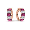 Load image into Gallery viewer, 5-carat-five-stone-emerald-cut-pink-sapphire-hoop-earrings-in-rose-gold-fdear11542emgsadrpiangle1-nl-rg.jpg?v=1764918730