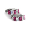 Load image into Gallery viewer, 5-carat-five-stone-emerald-cut-pink-sapphire-hoop-earrings-in-white-gold-fdear11542emgsadrpi-nl-wg.jpg?v=1764918730