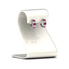 Load image into Gallery viewer, 5-carat-five-stone-emerald-cut-pink-sapphire-hoop-earrings-in-white-gold-fdear11542emgsadrpistand-nl-wg.jpg?v=1764918730