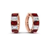 Load image into Gallery viewer, 5-carat-five-stone-emerald-cut-ruby-hoop-earrings-in-rose-gold-fdear11542emgrudrangle1-nl-rg.jpg?v=1764918958