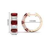 Load image into Gallery viewer, 5-carat-five-stone-emerald-cut-ruby-hoop-earrings-in-rose-gold-fdear11542emgrudrangle2-nl-rg-hw.jpg?v=1764918958