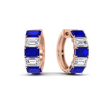 Load image into Gallery viewer, 5-carat-five-stone-emerald-cut-sapphire-hoop-earrings-in-rose-gold-fdear11542emgsablangle1-nl-rg.jpg?v=1764918435