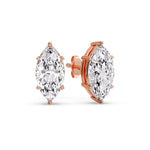 Load image into Gallery viewer, Marquise Diamond 6 Prong Stud Earrings