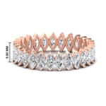 Load image into Gallery viewer, 5-carat-marquise-diamond-eternity-wedding-band-in-rose-gold-FDEWB11257MQB-5.00CT-NL-RG