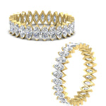 Load image into Gallery viewer, 5-carat-marquise-diamond-eternity-wedding-band-in-yellow-gold-FDEWB11257MQB-5.00CT-NL-YG