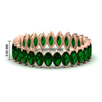 Load image into Gallery viewer, 5-carat-marquise-emerald-eternity-wedding-band-in-rose-gold-FDEWB11257MQBGEMGR-5.00CT-NL-RG