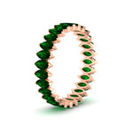 Load image into Gallery viewer, 5-carat-marquise-emerald-eternity-wedding-band-in-rose-gold-FDEWB11257MQBGEMGR-5.00CT-NL-RG