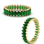 Load image into Gallery viewer, 5-carat-marquise-emerald-eternity-wedding-band-in-yellow-gold-FDEWB11257MQBGEMGR-5.00CT-NL-YG