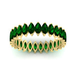 Load image into Gallery viewer, 5-carat-marquise-emerald-eternity-wedding-band-in-yellow-gold-FDEWB11257MQBGEMGR-5.00CT-NL-YG