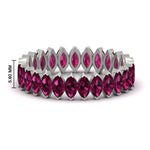 Load image into Gallery viewer, 5-carat-marquise-pink-sapphire-eternity-wedding-band-in-white-gold-FDEWB11257MQBGSADRPI-5.00CT-NL-WG