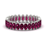 Load image into Gallery viewer, 5-carat-marquise-pink-sapphire-eternity-wedding-band-in-white-gold-FDEWB11257MQBGSADRPI-5.00CT-NL-WG
