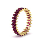 Load image into Gallery viewer, 5-carat-marquise-pink-sapphire-eternity-wedding-band-in-yellow-gold-FDEWB11257MQBGSADRPI-5.00CT-NL-YG