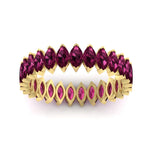 Load image into Gallery viewer, 5-carat-marquise-pink-sapphire-eternity-wedding-band-in-yellow-gold-FDEWB11257MQBGSADRPI-5.00CT-NL-YG