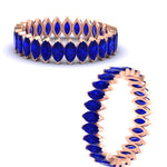 Load image into Gallery viewer, 5-carat-marquise-sapphire-eternity-wedding-band-in-rose-gold-FDEWB11257MQBGSABL-5.00CT-NL-RG