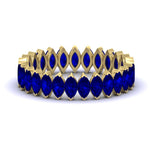 Load image into Gallery viewer, 5-carat-marquise-sapphire-eternity-wedding-band-in-yellow-gold-FDEWB11257MQBGSABL-5.00CT-NL-YG